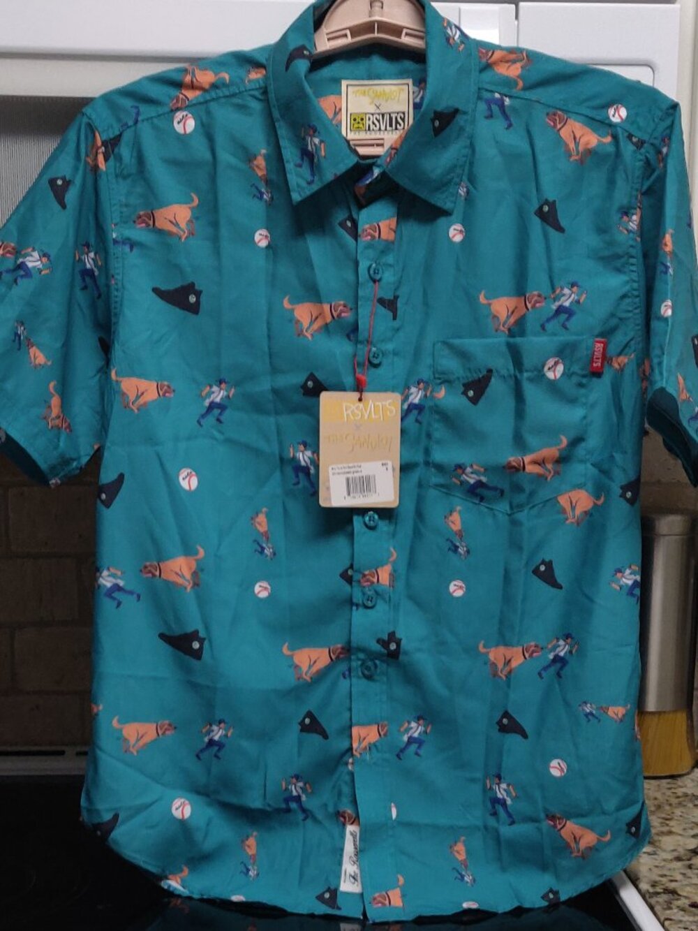 RSVLTS x The Sandlot Benny The Jet Short Sleeve Shirt SMALL NEW WITH TAGS
